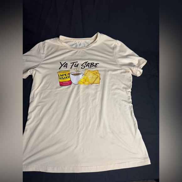 SHEIN Cream Graphic Tee with Coffee Design - Picture 2 of 3